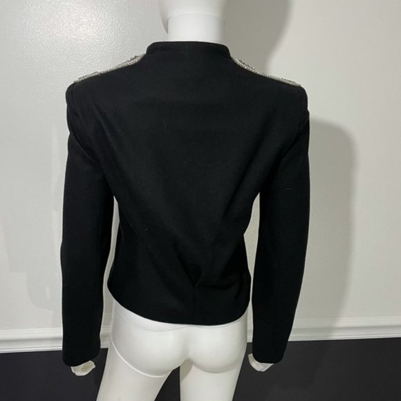 New Alice + Olivia wool military band embellished crop oversized blazer jacket - Picture 13 of 16